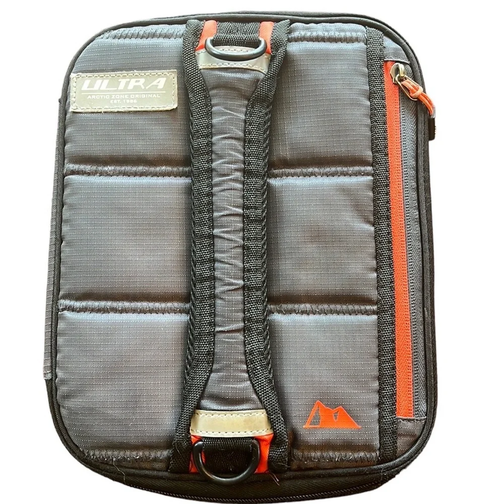 Arctic Zone Expandable Lunch Box with 4 containers & 2 Ice packs - Grey/Orange